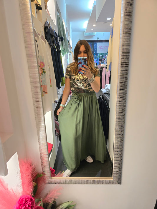 Gonna verde fiore