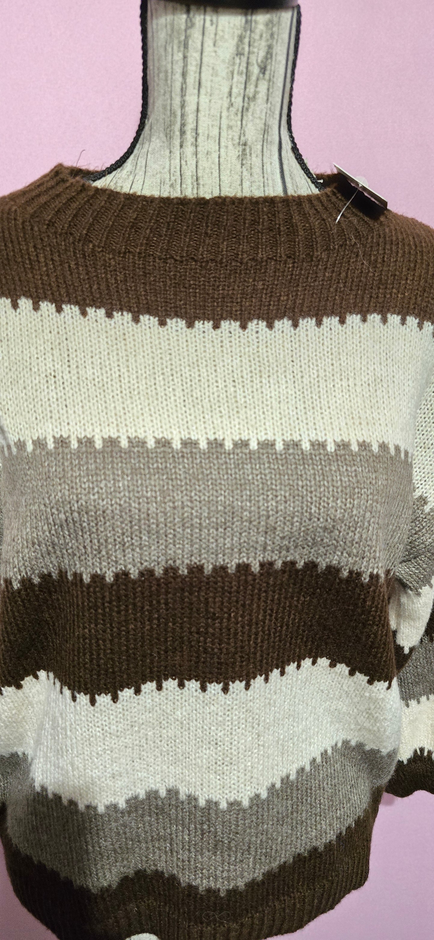 Maglione a righe larghe moro