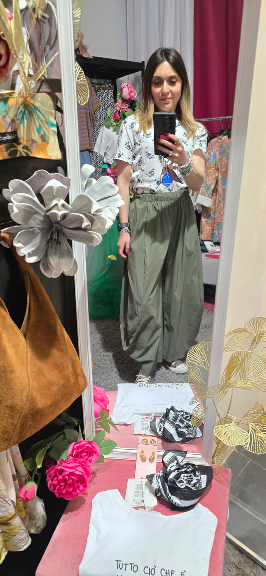 Pantalone verde balloon