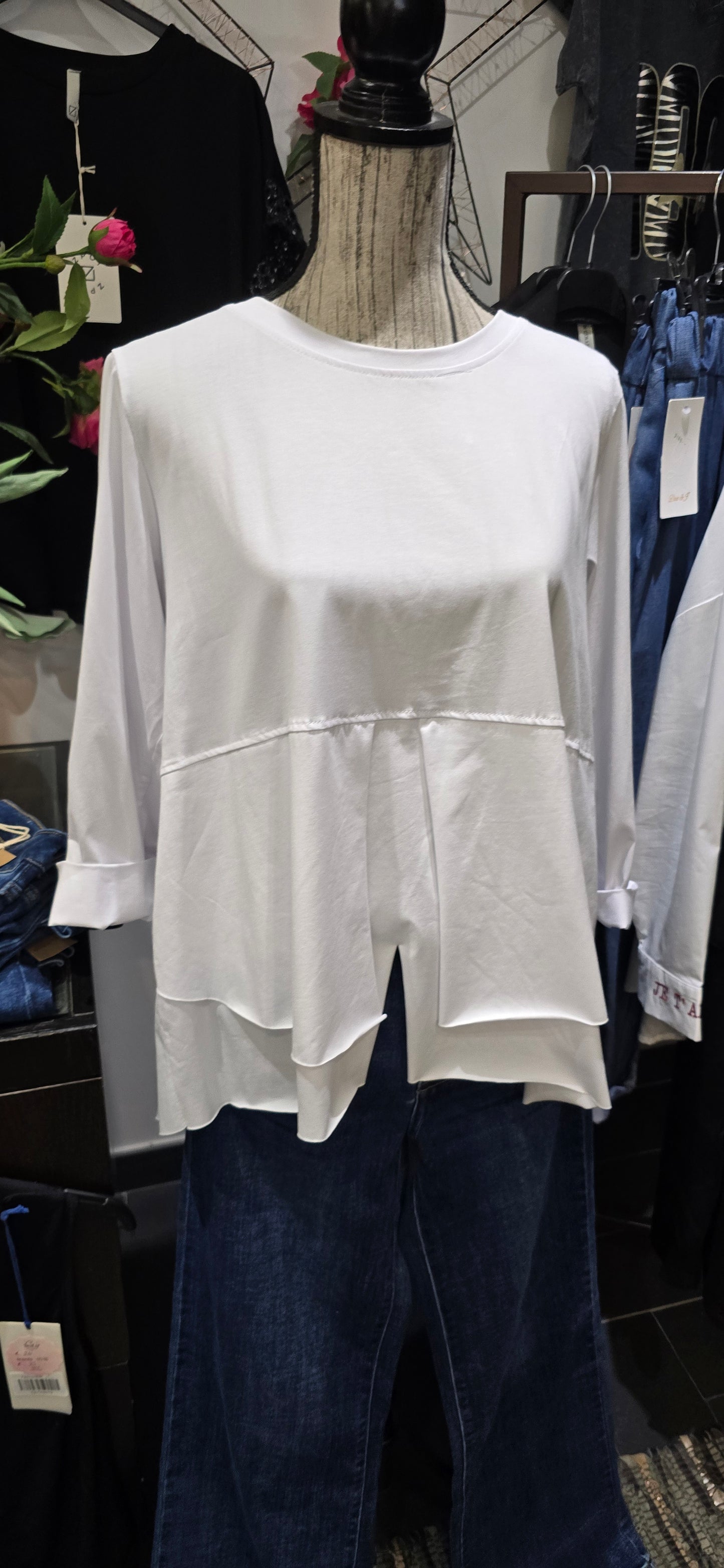 Maglia taglio vivo bianca