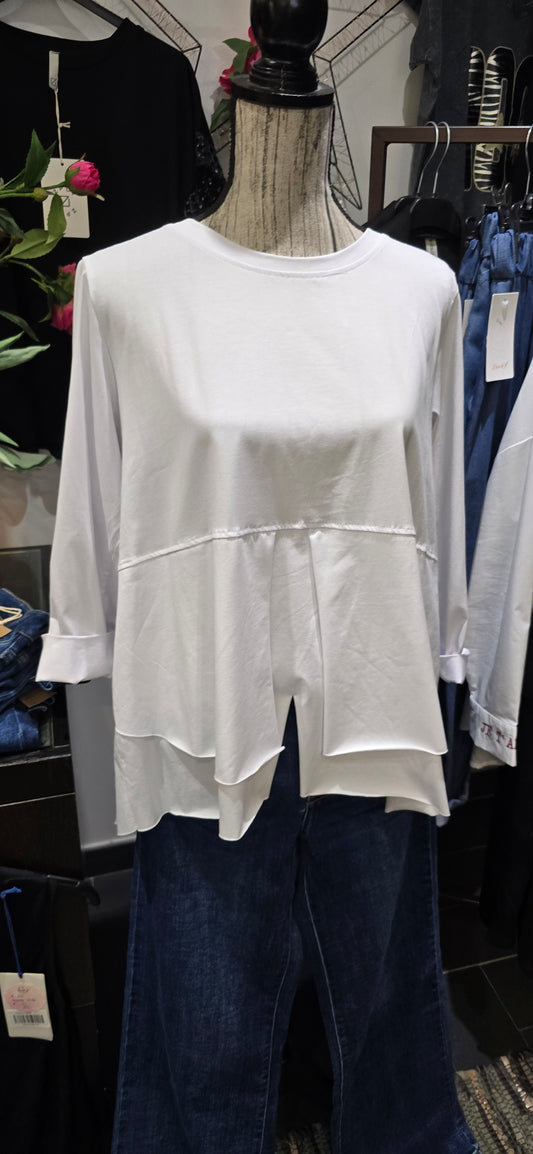 Maglia taglio vivo bianca