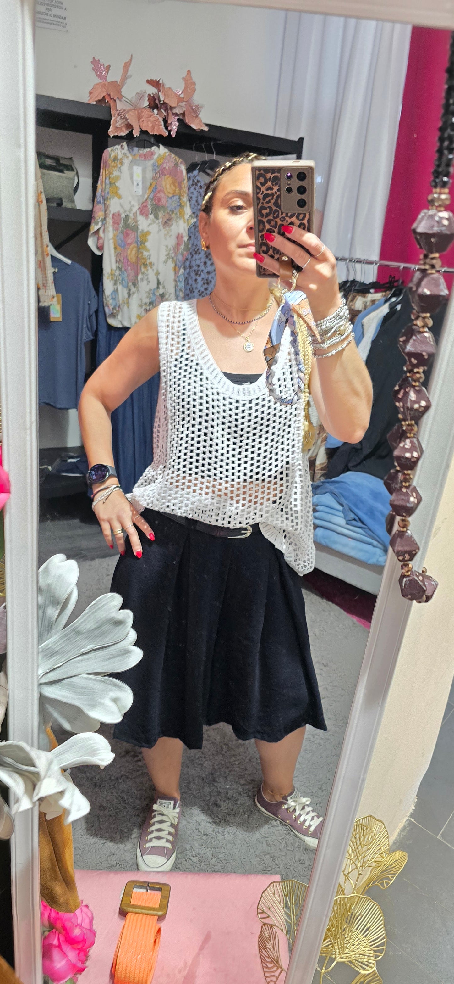 Maglia a rete con top