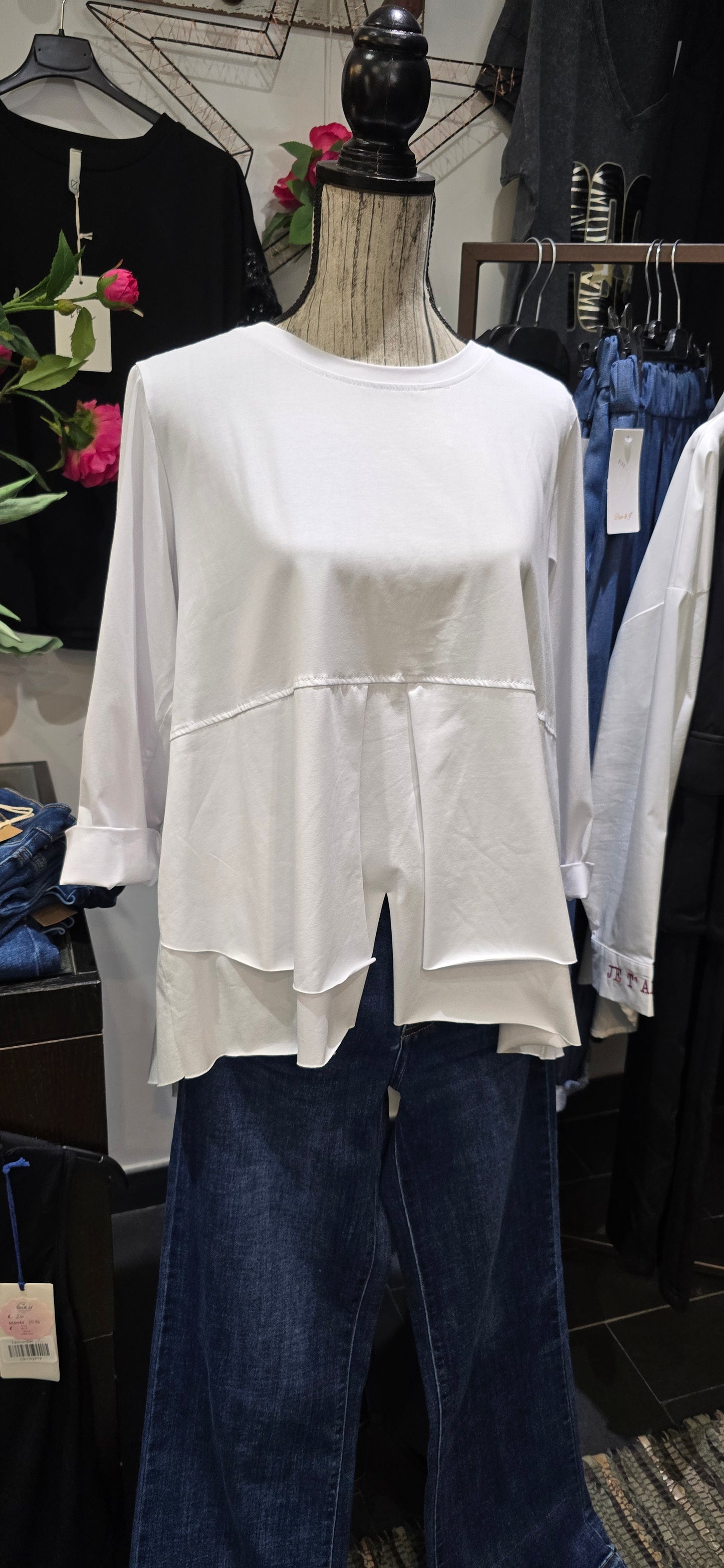 Maglia taglio vivo bianca