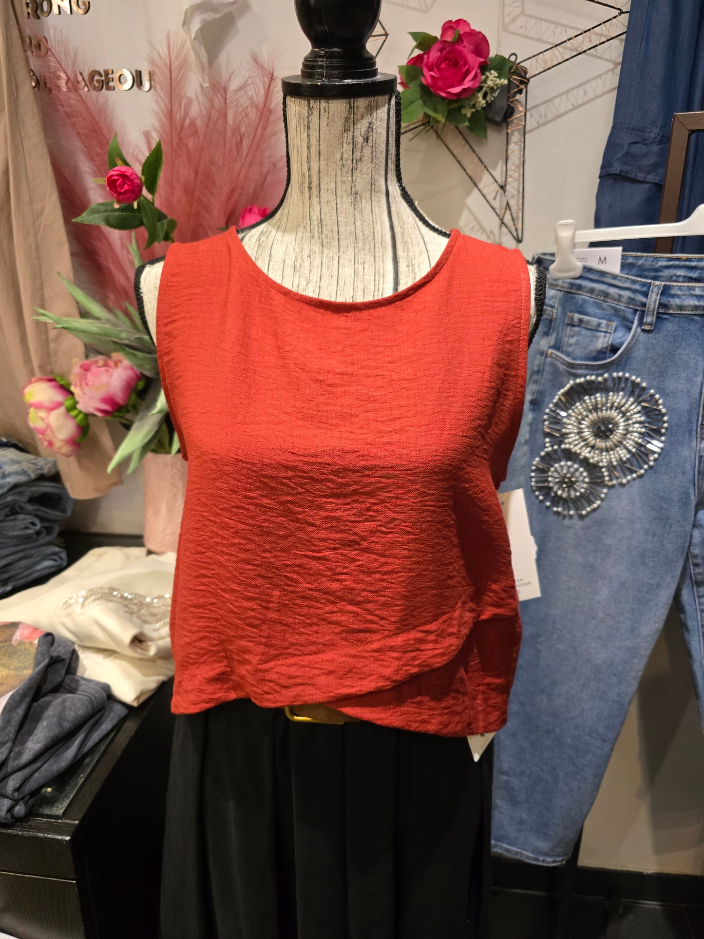 Blusa incrociata arancio