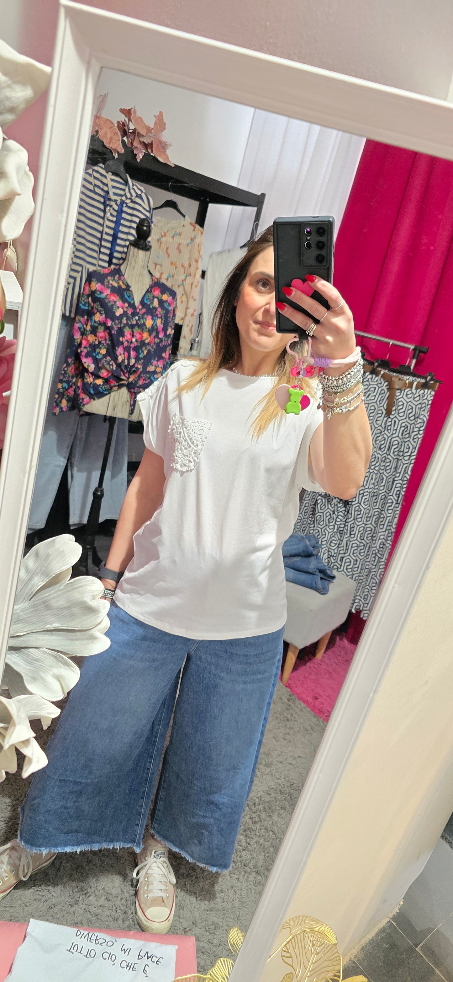 Jeans crop borbo sfrangiato