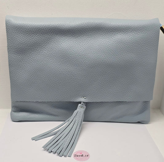 Pochette maxi celeste polvere