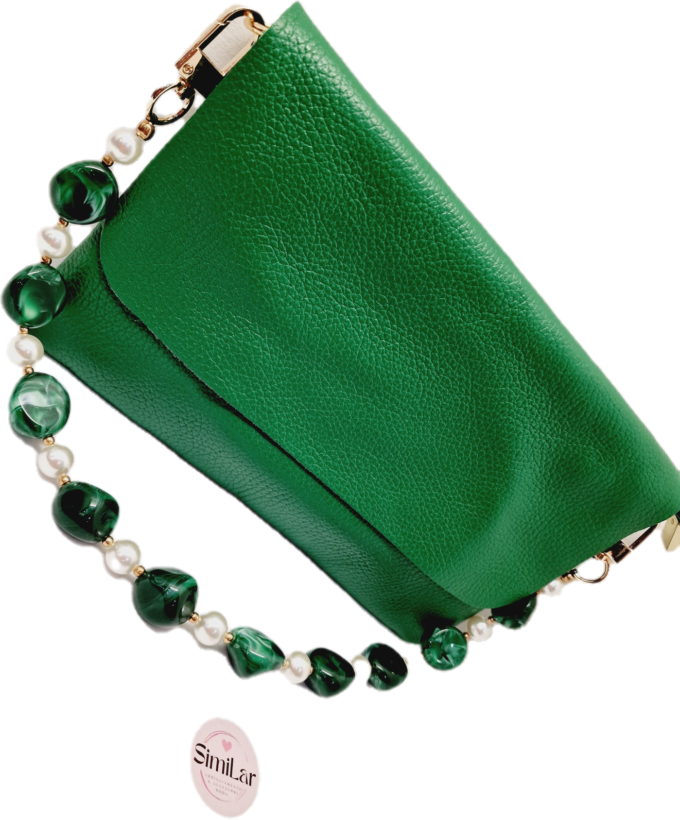 Pochette con catene verde