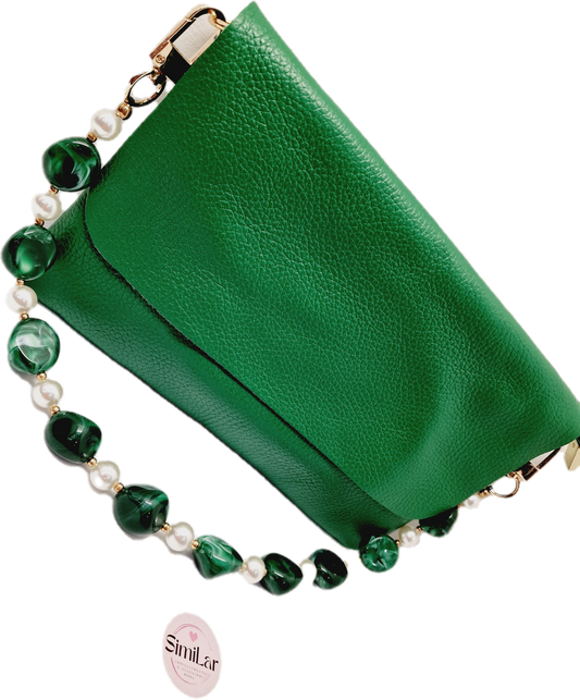 Pochette con catene verde