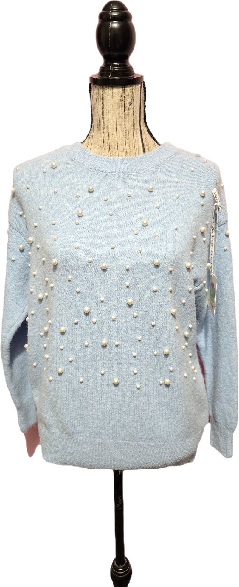 Pull perle azzurro
