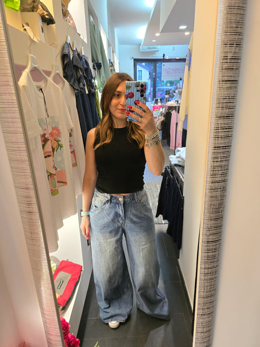 Jeans palazzo lungo