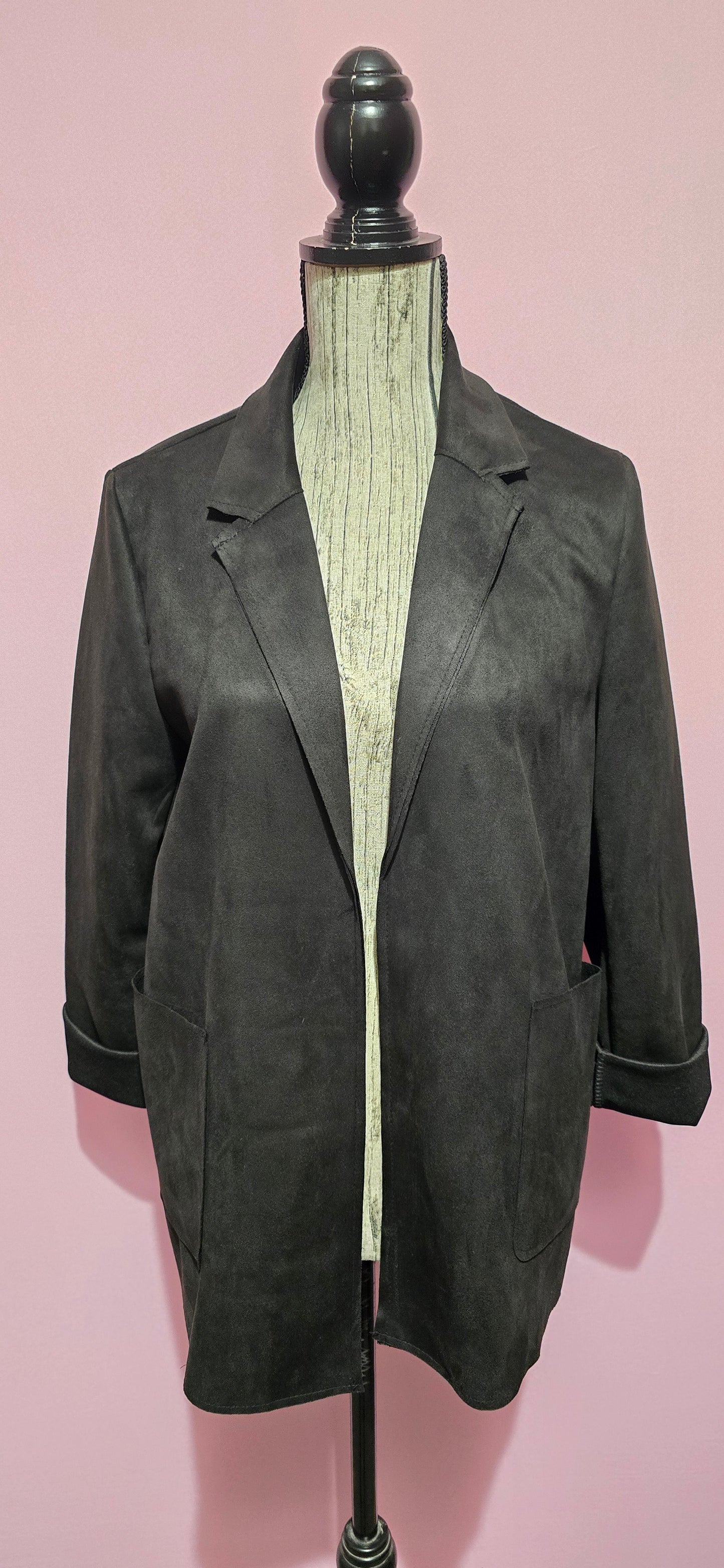 Blazer scamosciato nero