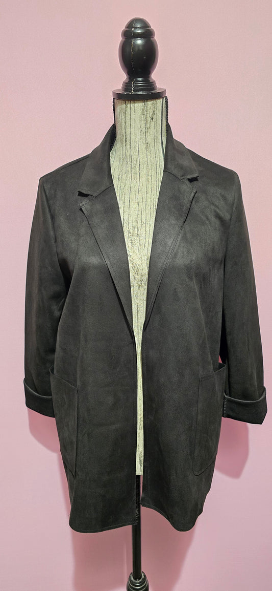 Blazer scamosciato nero