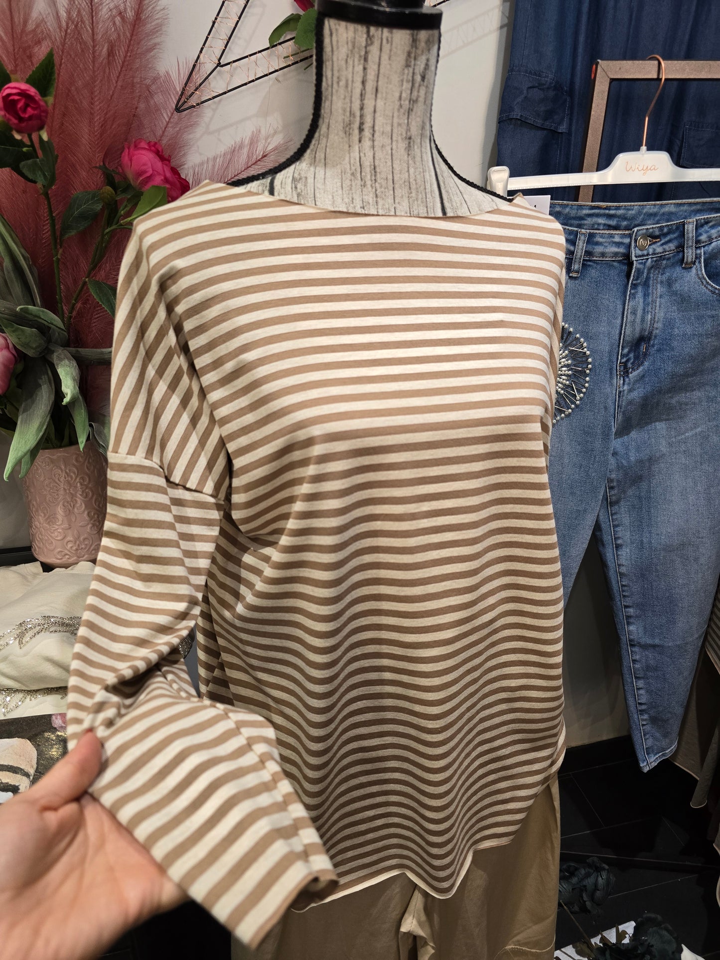Maglia righe viscosa