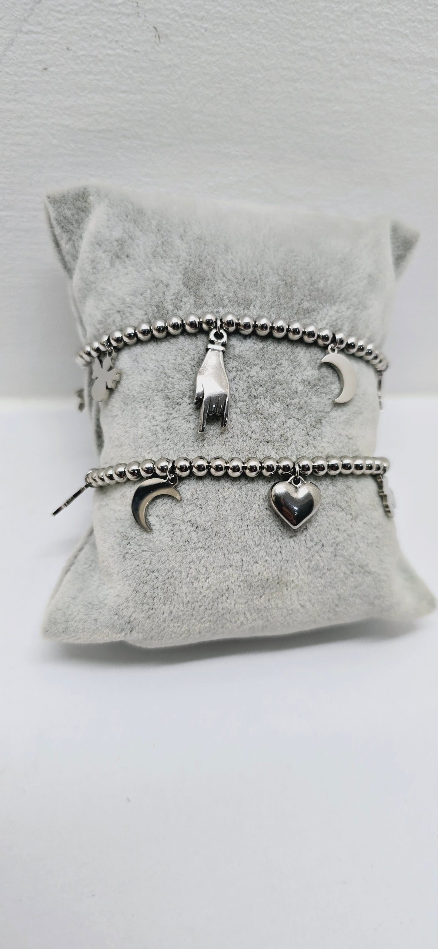 Bracciale charms acciaio silver