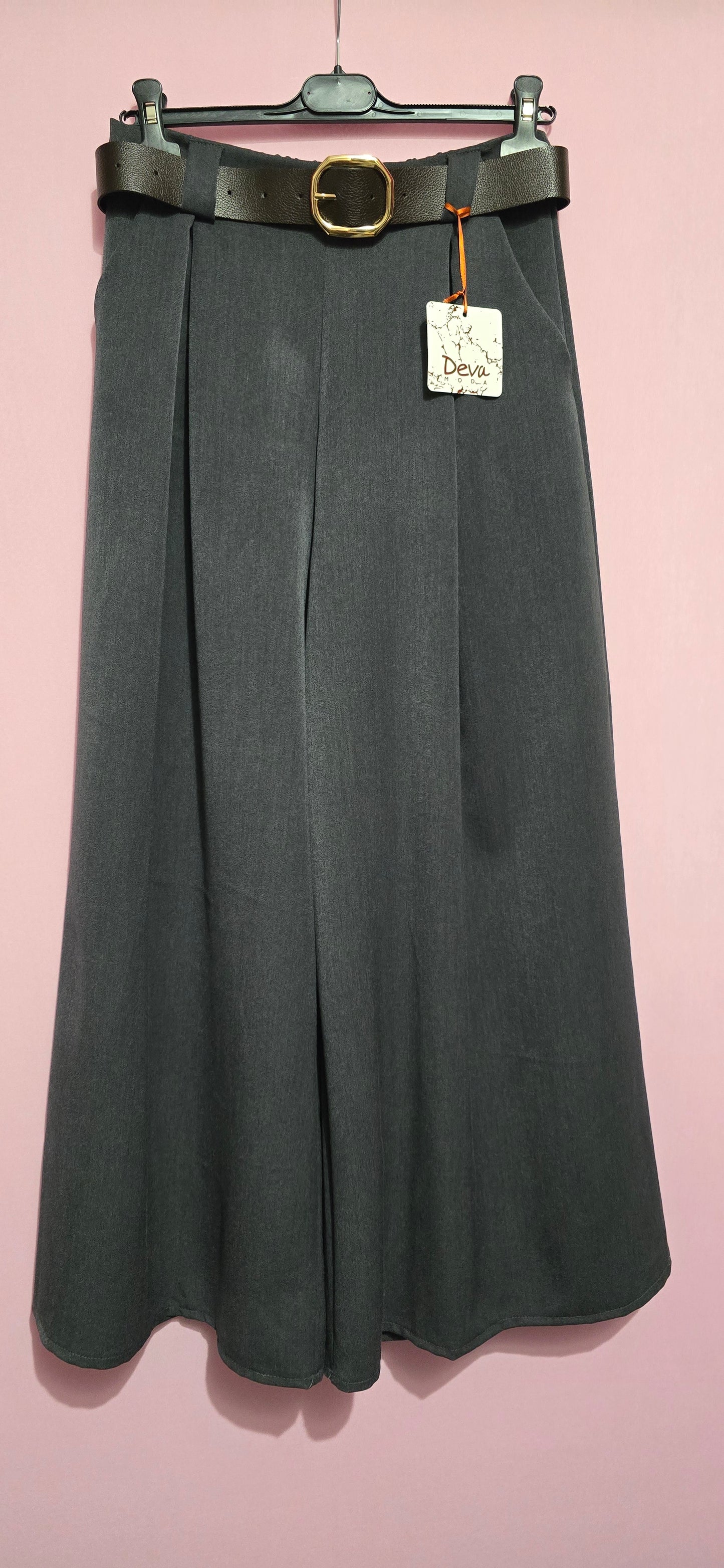 Pantapalazzo con cintura grigio