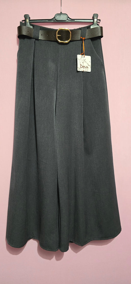 Pantapalazzo con cintura grigio