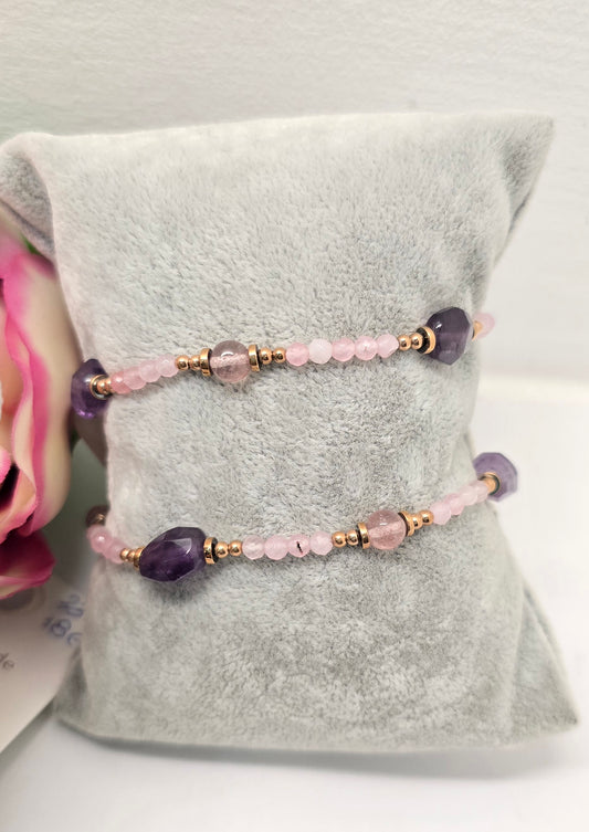 Bracciale pietre dure rosa