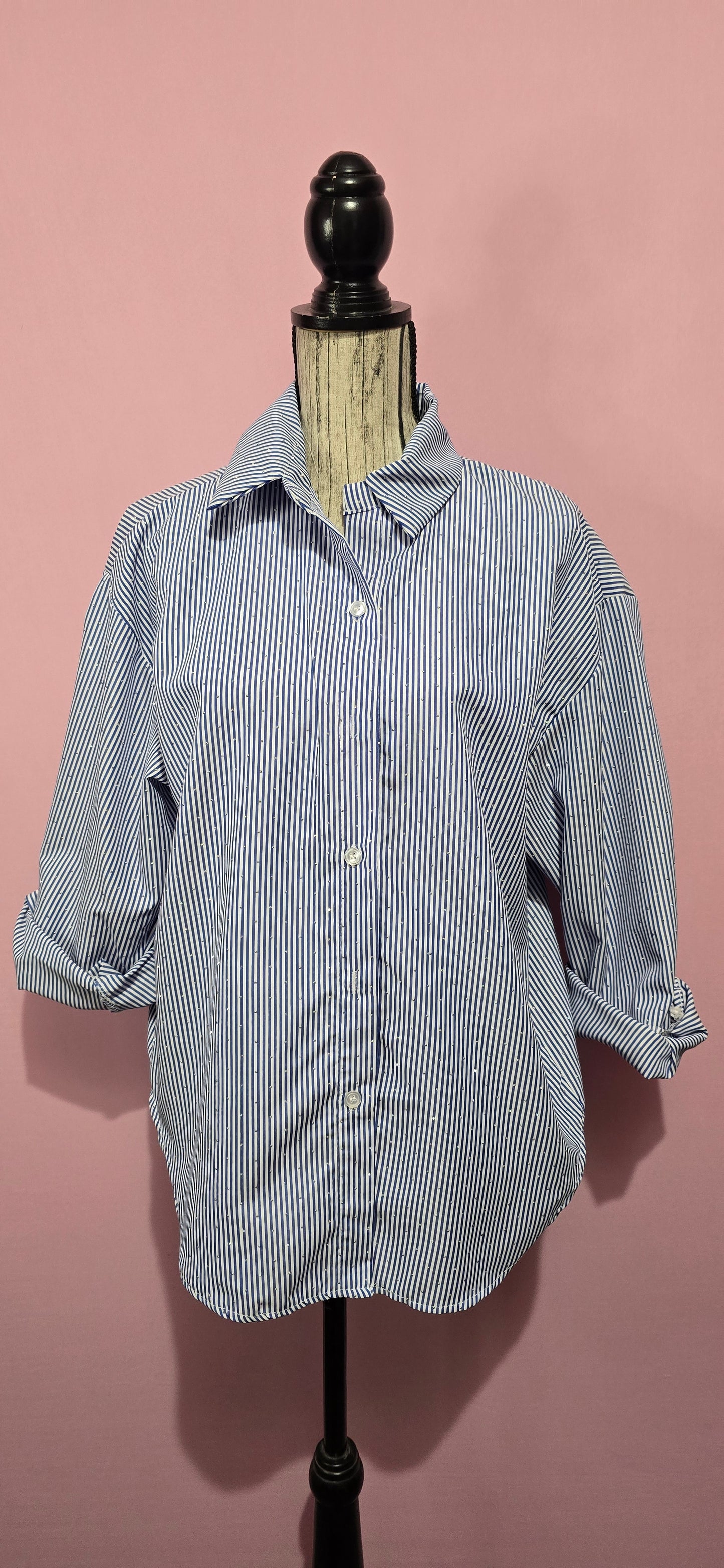 Camicia classica righe con strass