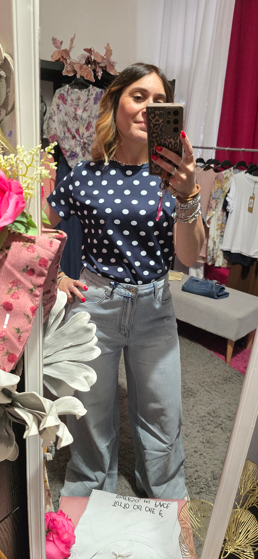 T shirt pois blu