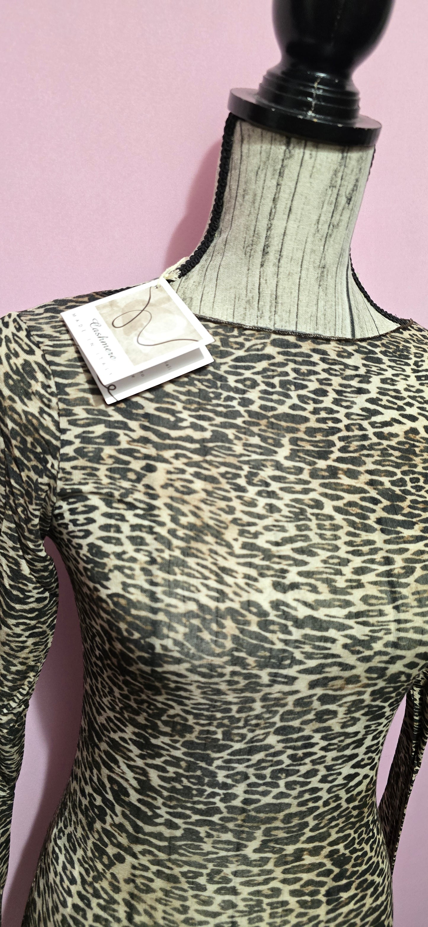 Magliettina misto cashmere animal print