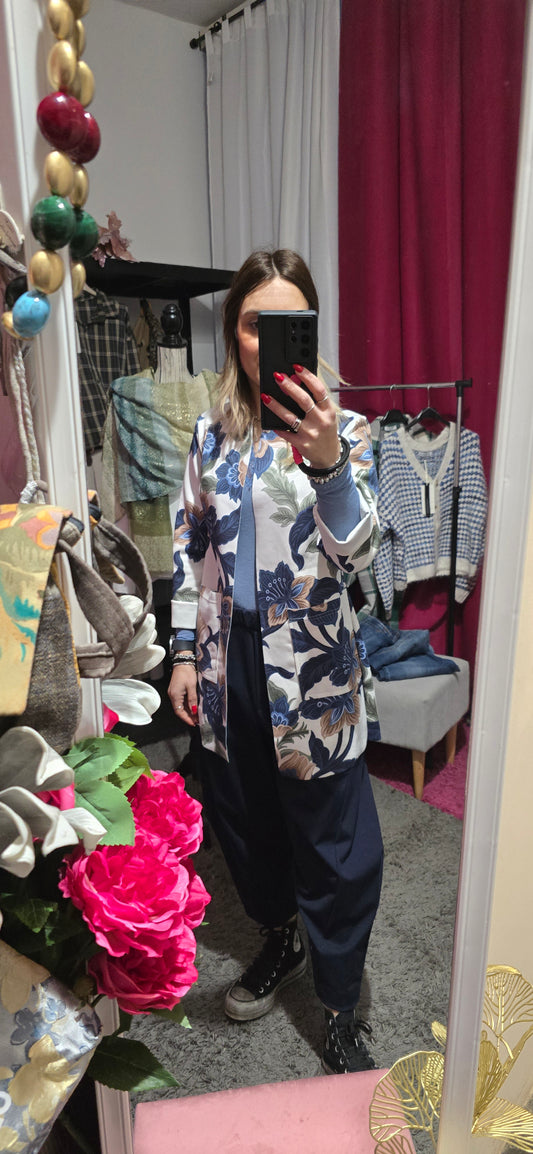 Spolverino suede fiori