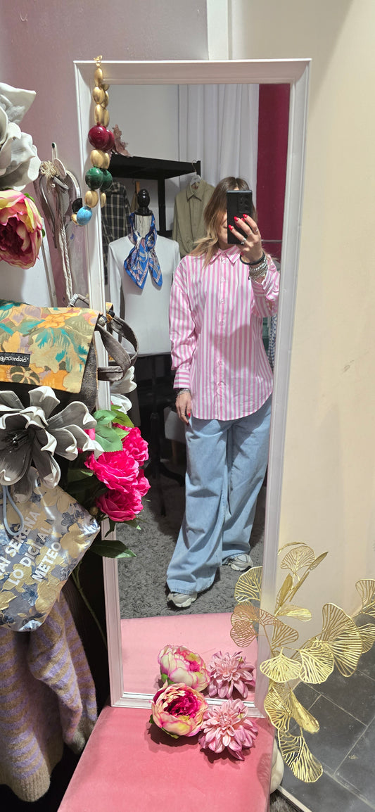Camicia righe rosa bubble