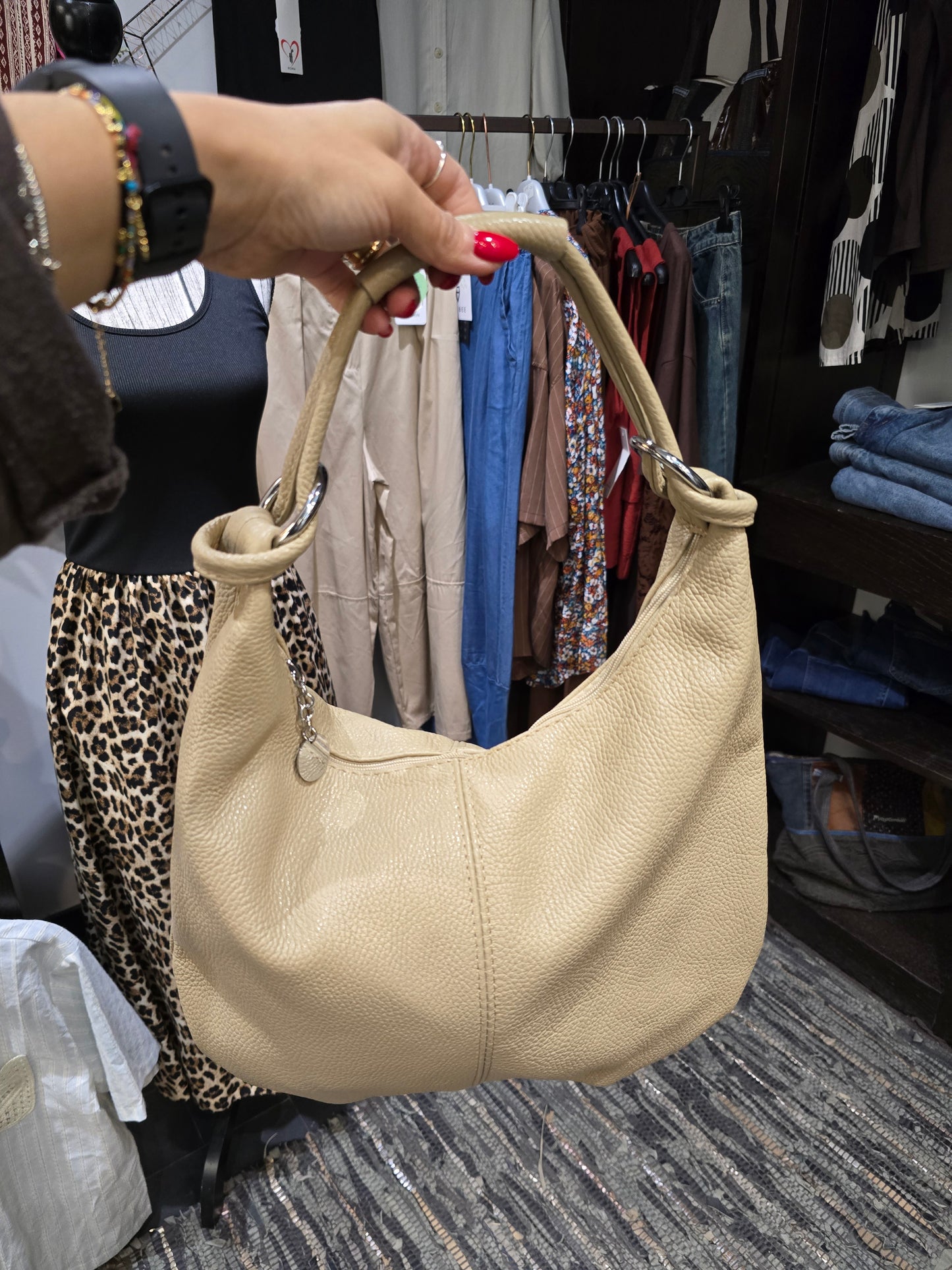 Borsa hobo tortora