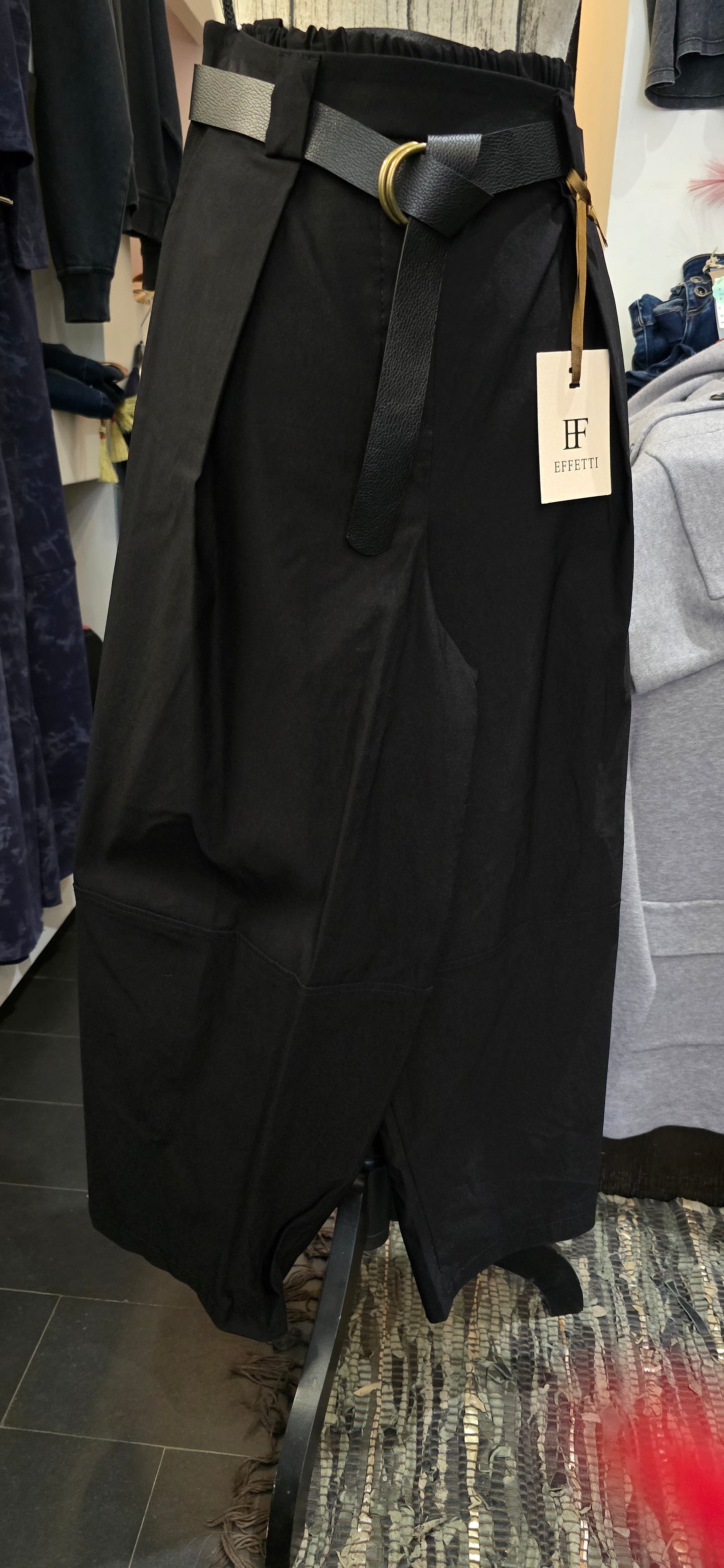 Pantalone balloon nero con cintura