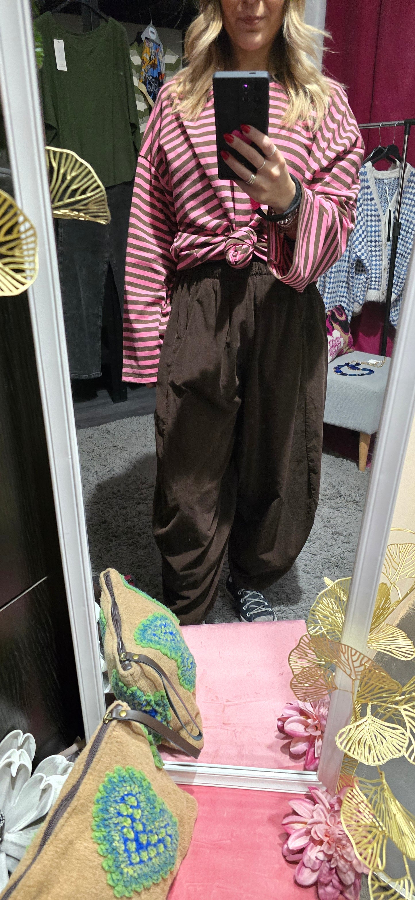 Joggers velluto costone moro