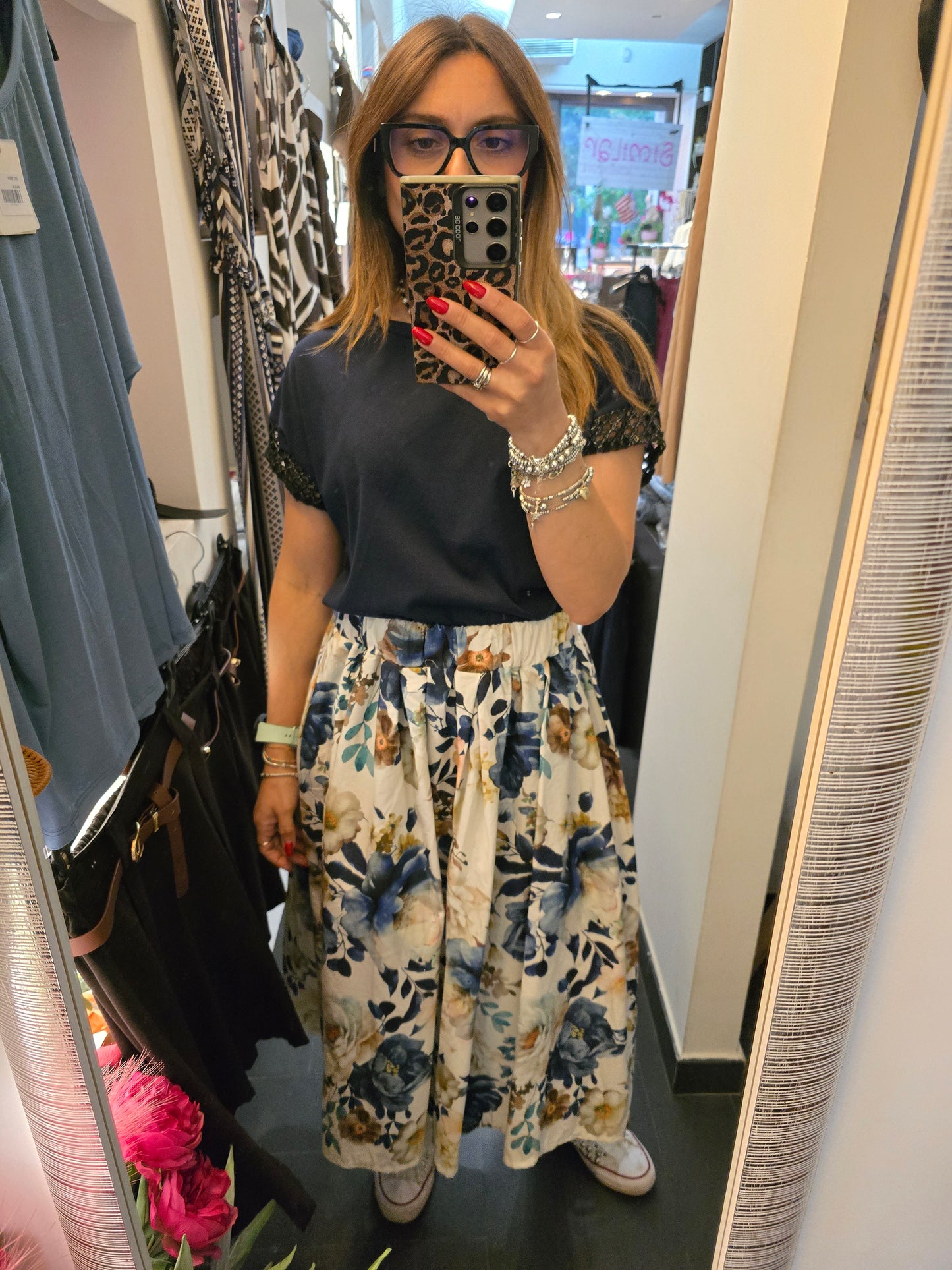 Gonna midi fiori