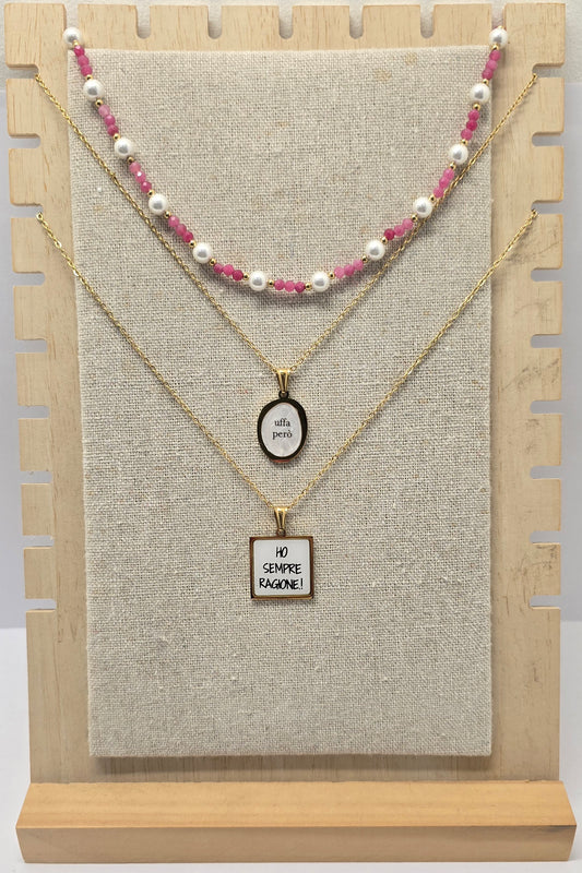 Girocollo perle rosa