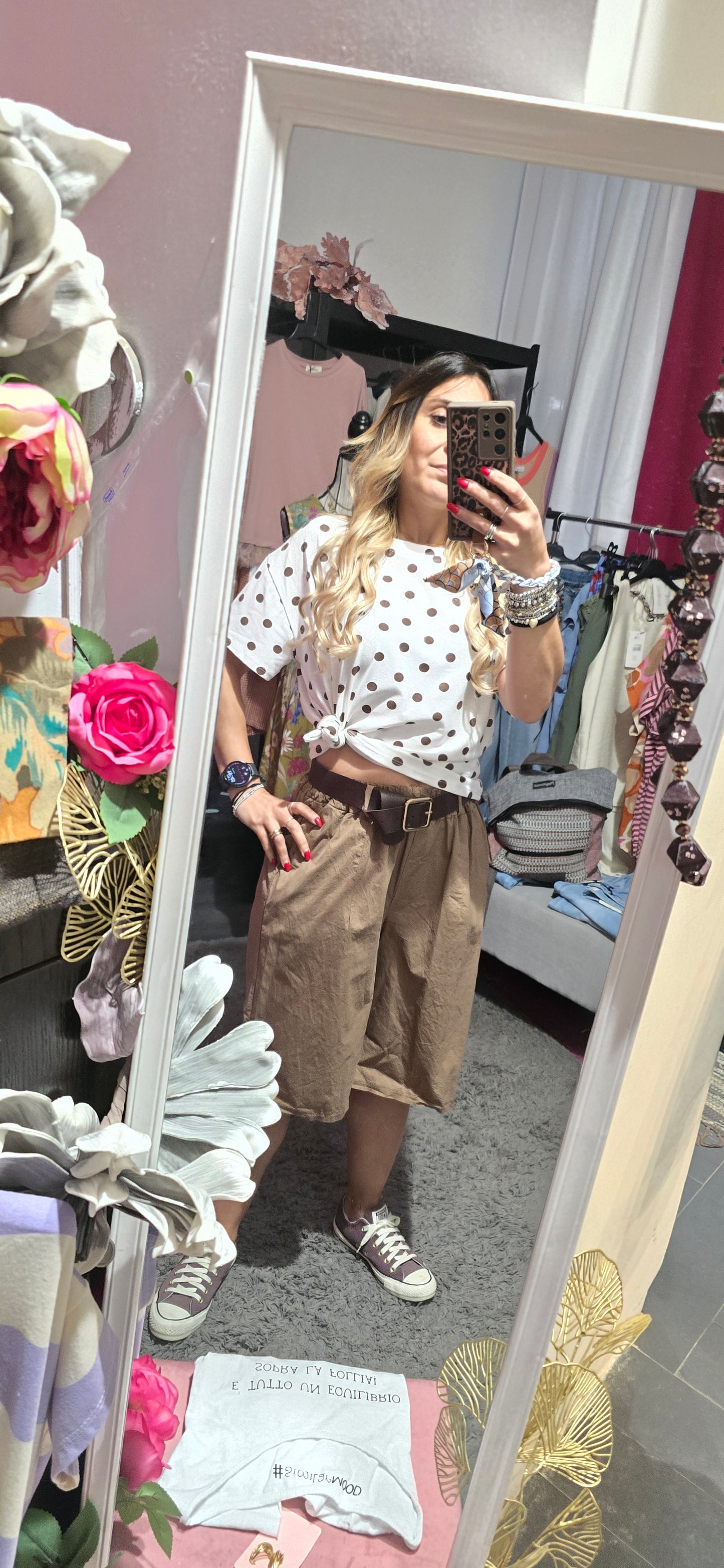 Bermuda camel con cintura