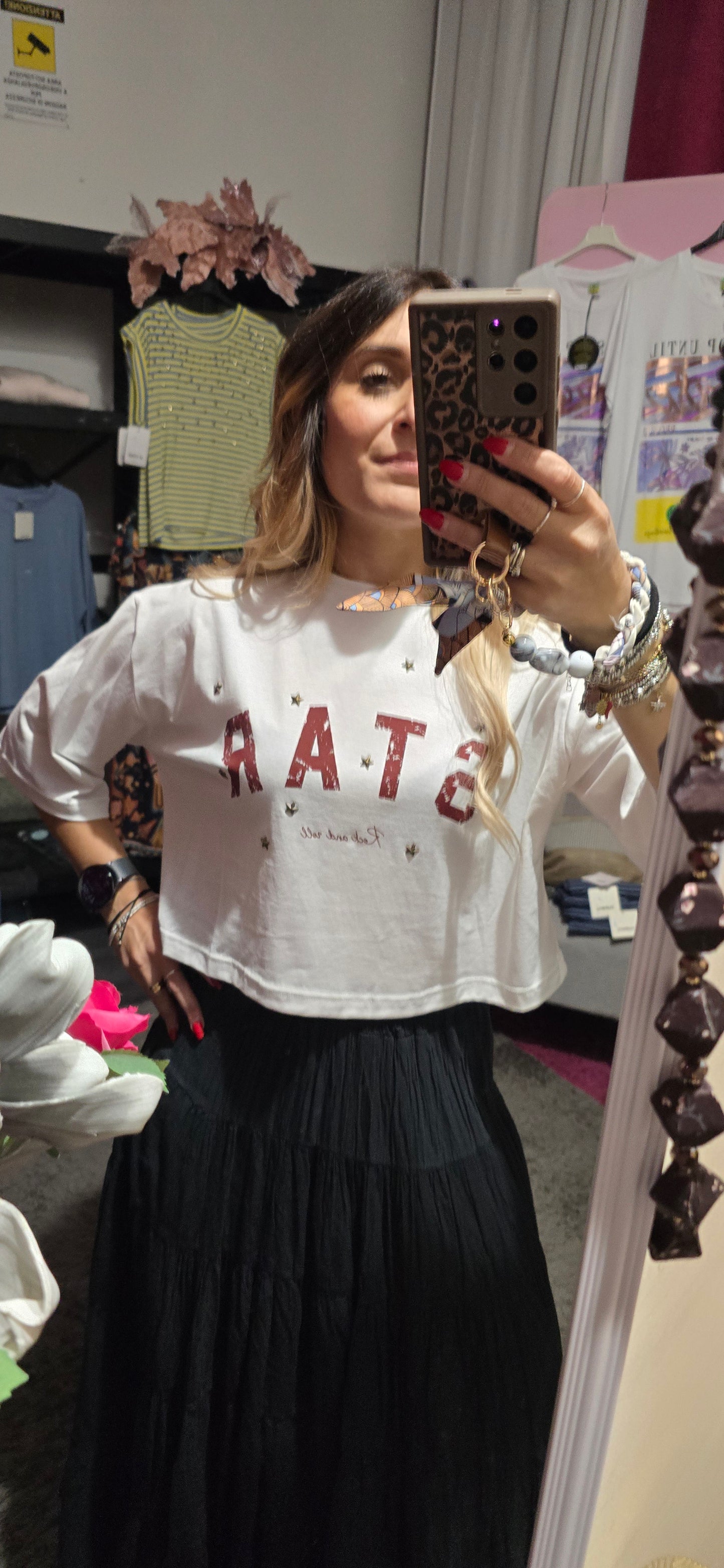 T shirt crop STAR