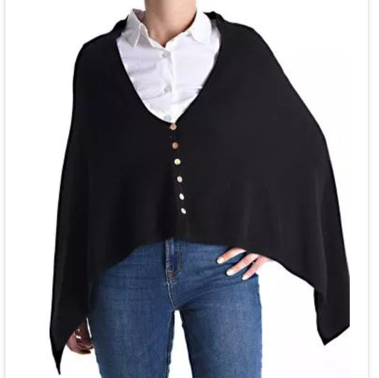 Poncho nero viscosa