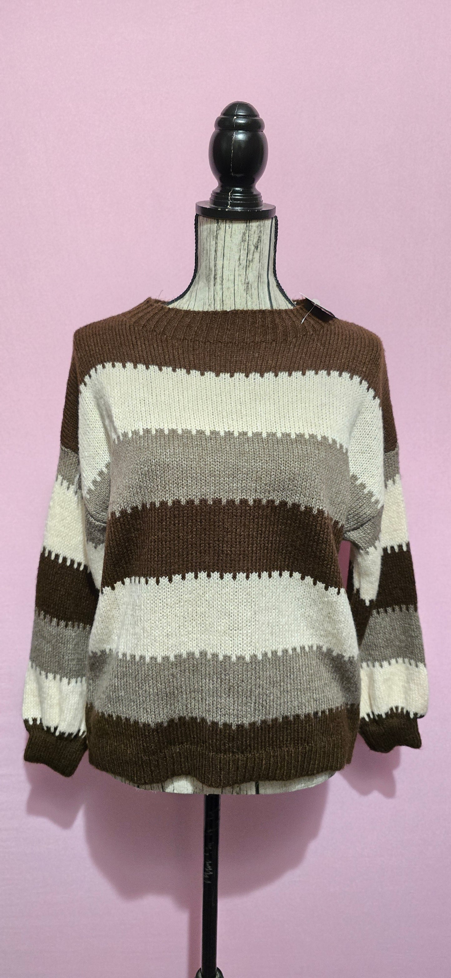 Maglione a righe larghe moro