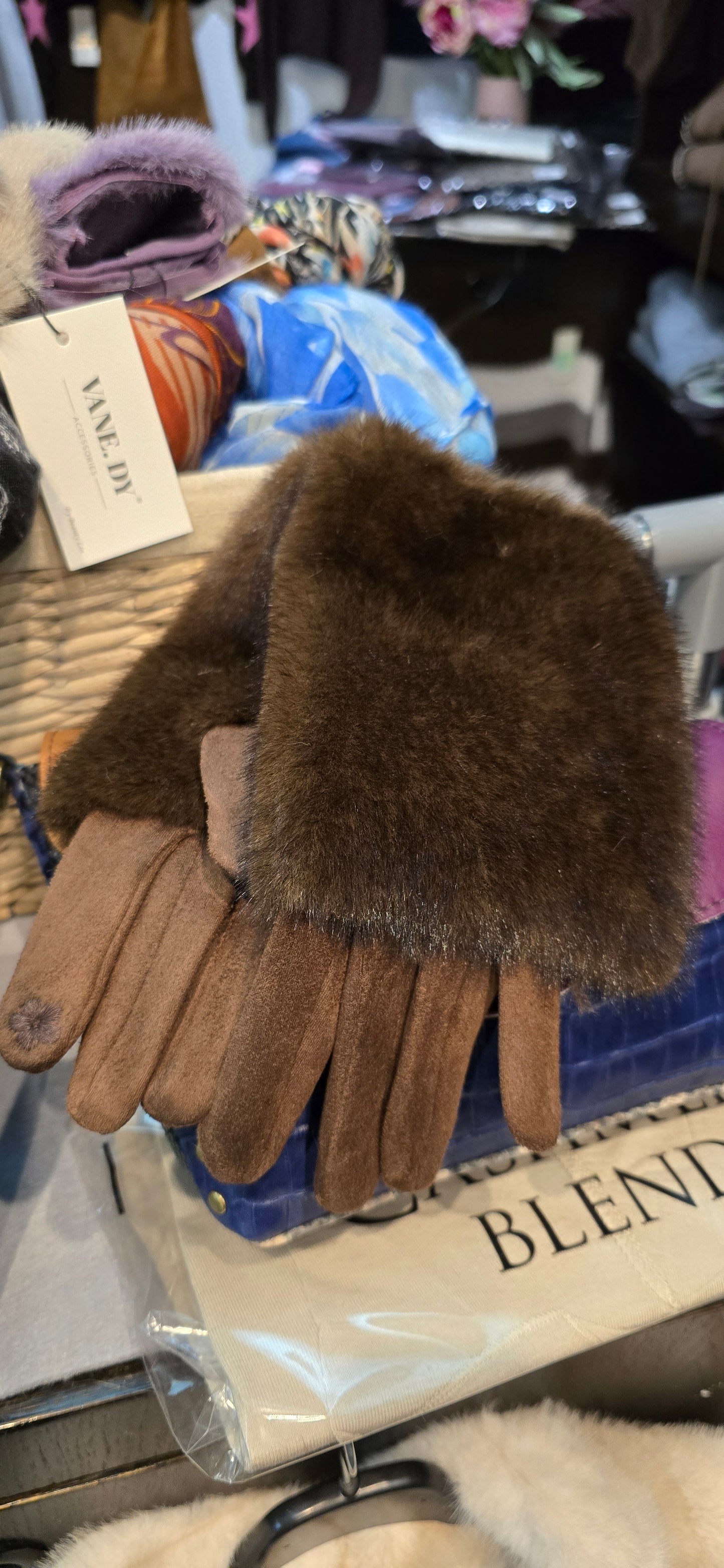 Guanto doppio con ecopelliccetta