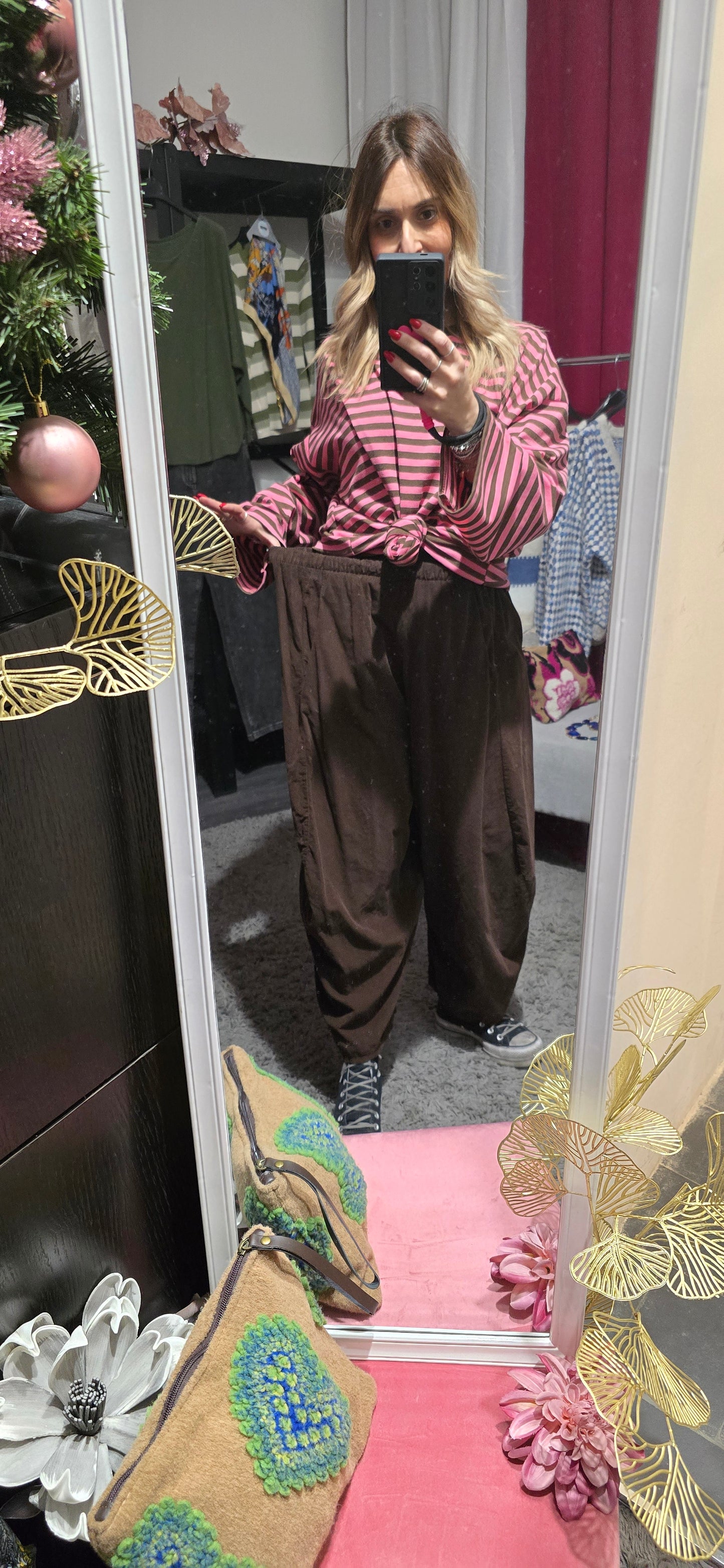 Joggers velluto costone moro