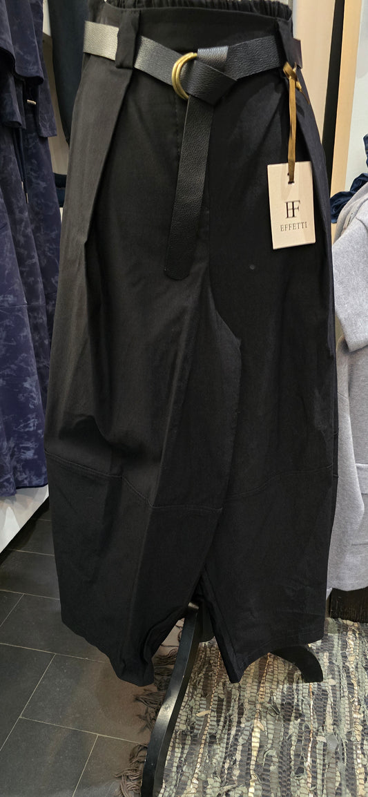 Pantalone balloon nero con cintura