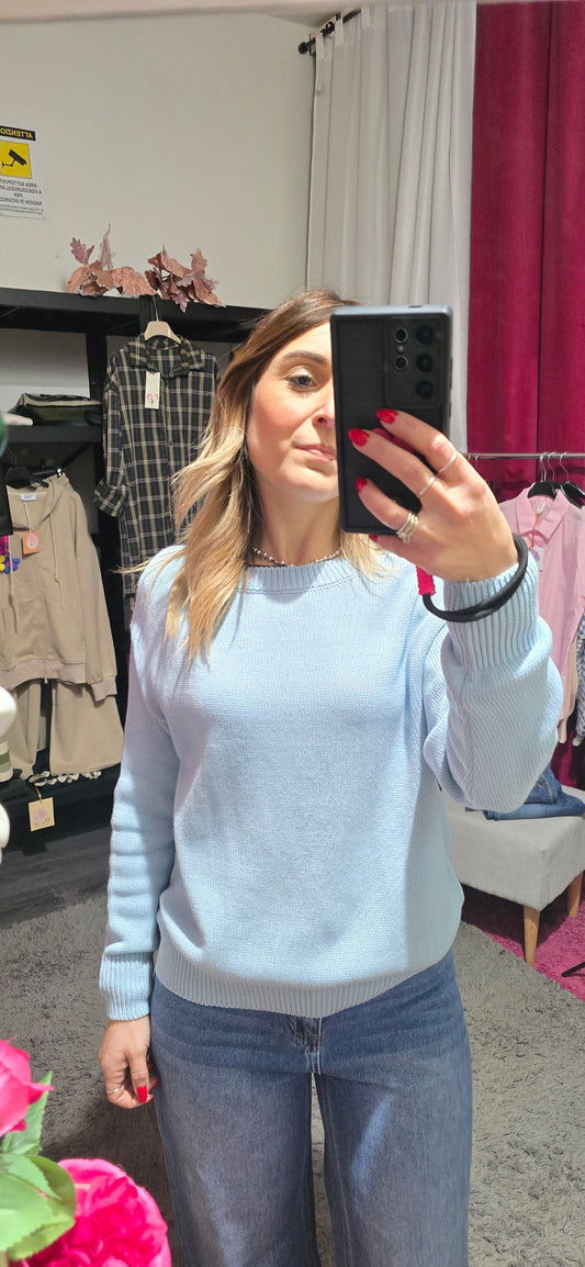 Maglioncino cotone celeste