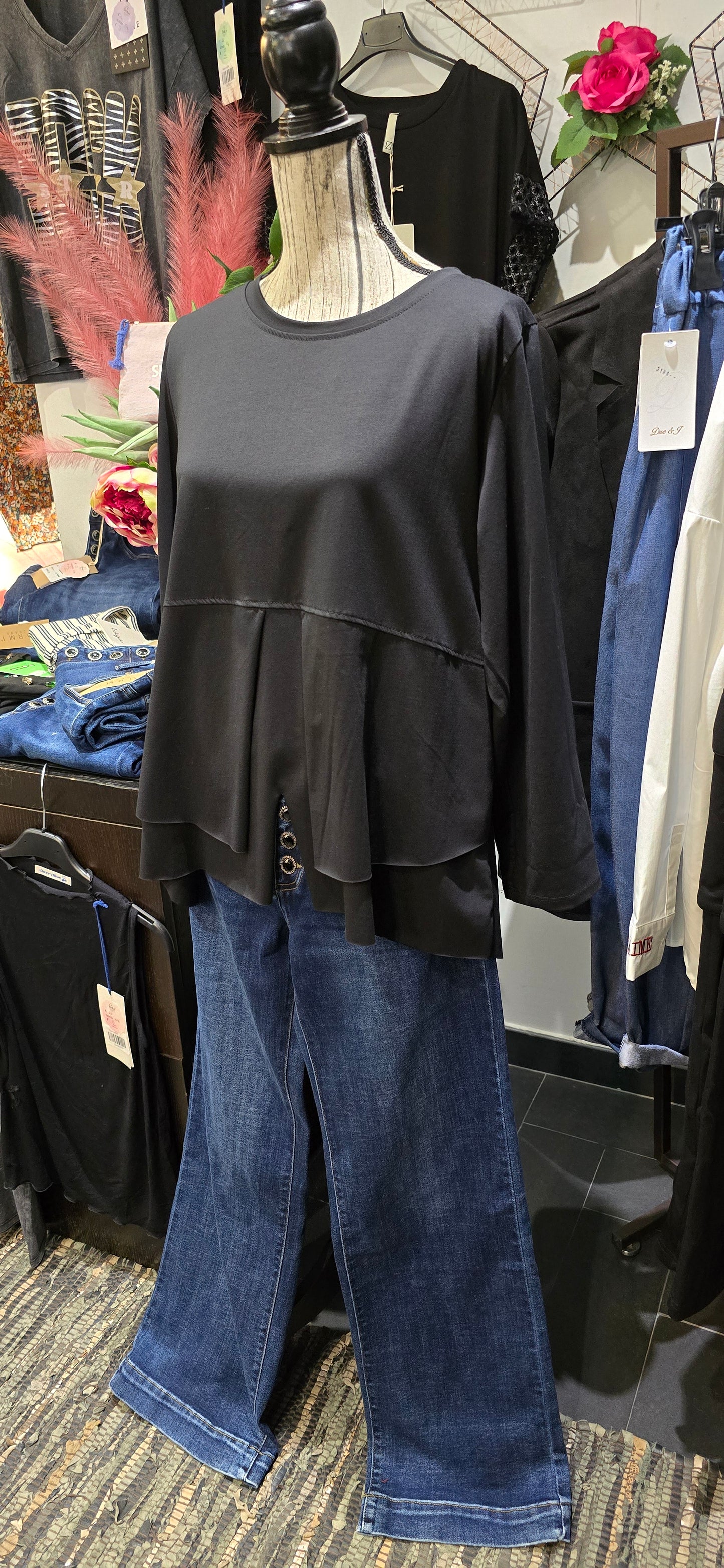 Maglia taglio vivo nera