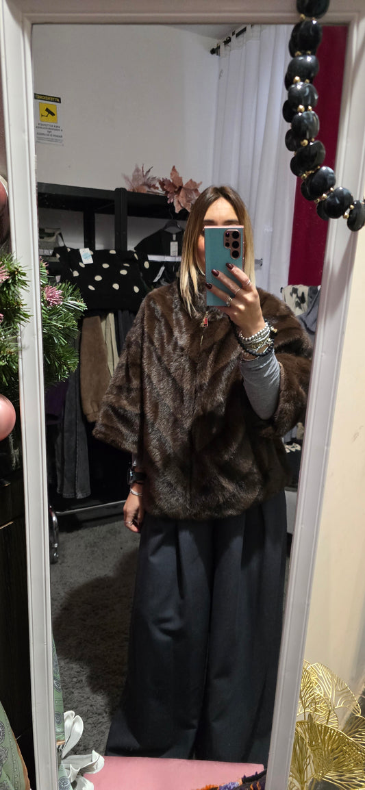 Cappotto in ecopellica moro