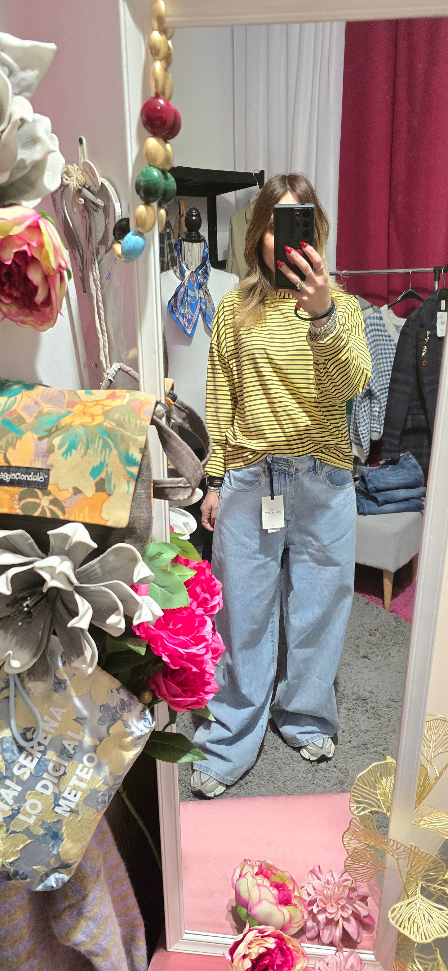 T shirt righe giallo / moro