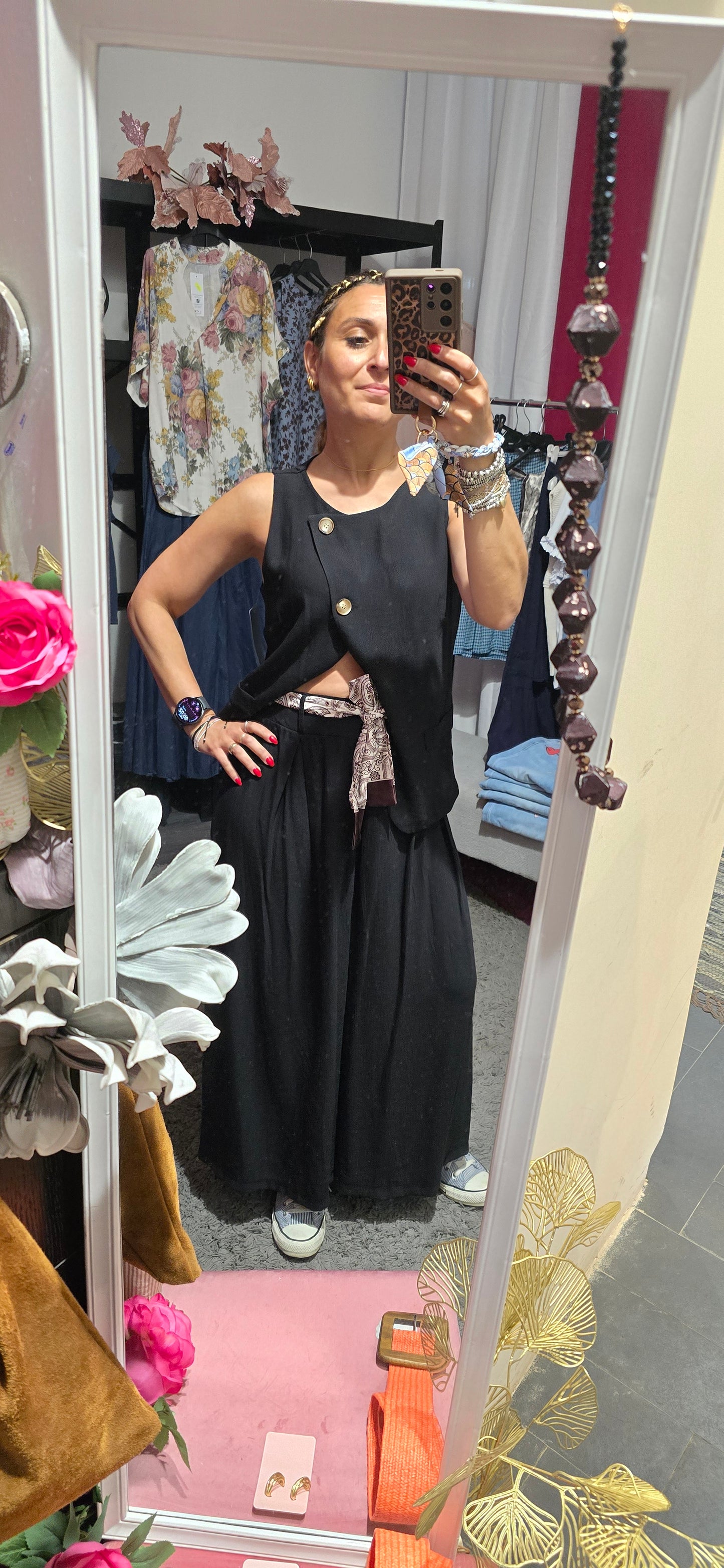 Completo nero pantalone+gilet
