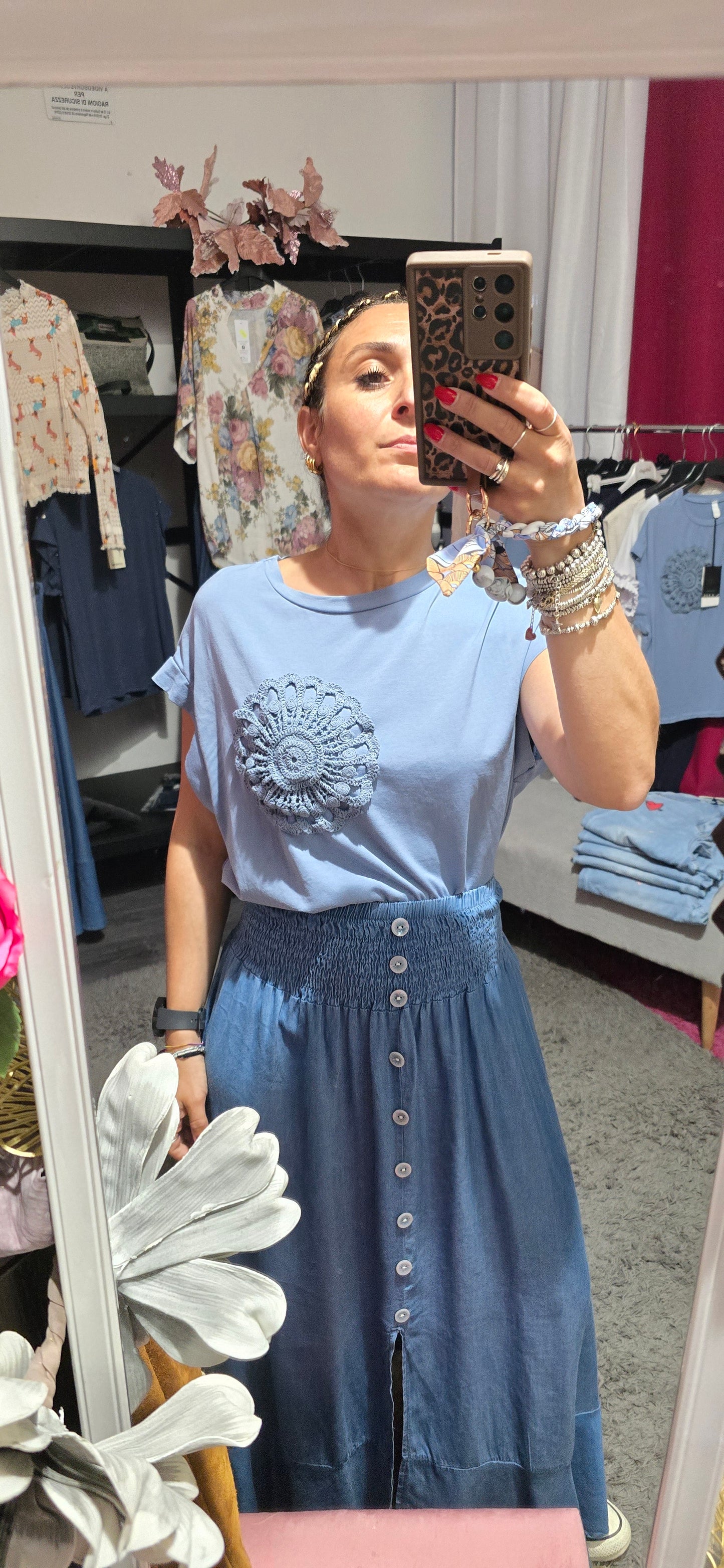 Maglia fiore uncinetto