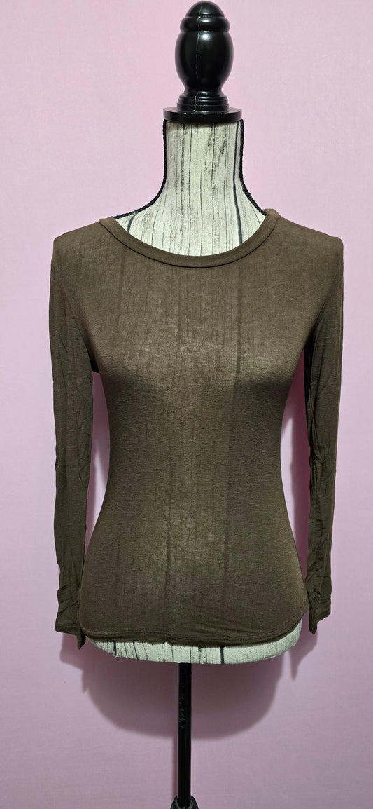 Magliettina misto cashmere moro