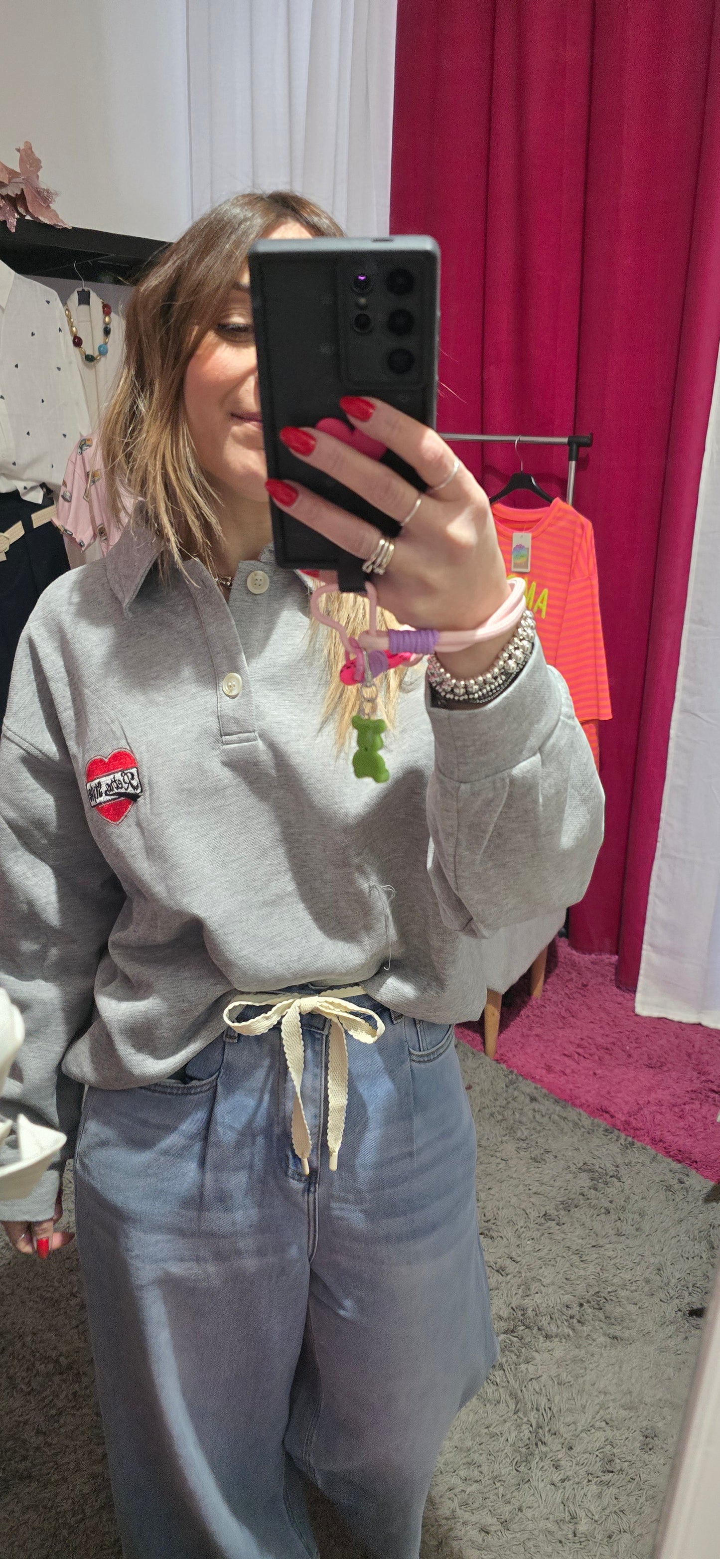 Felpa polo grigia