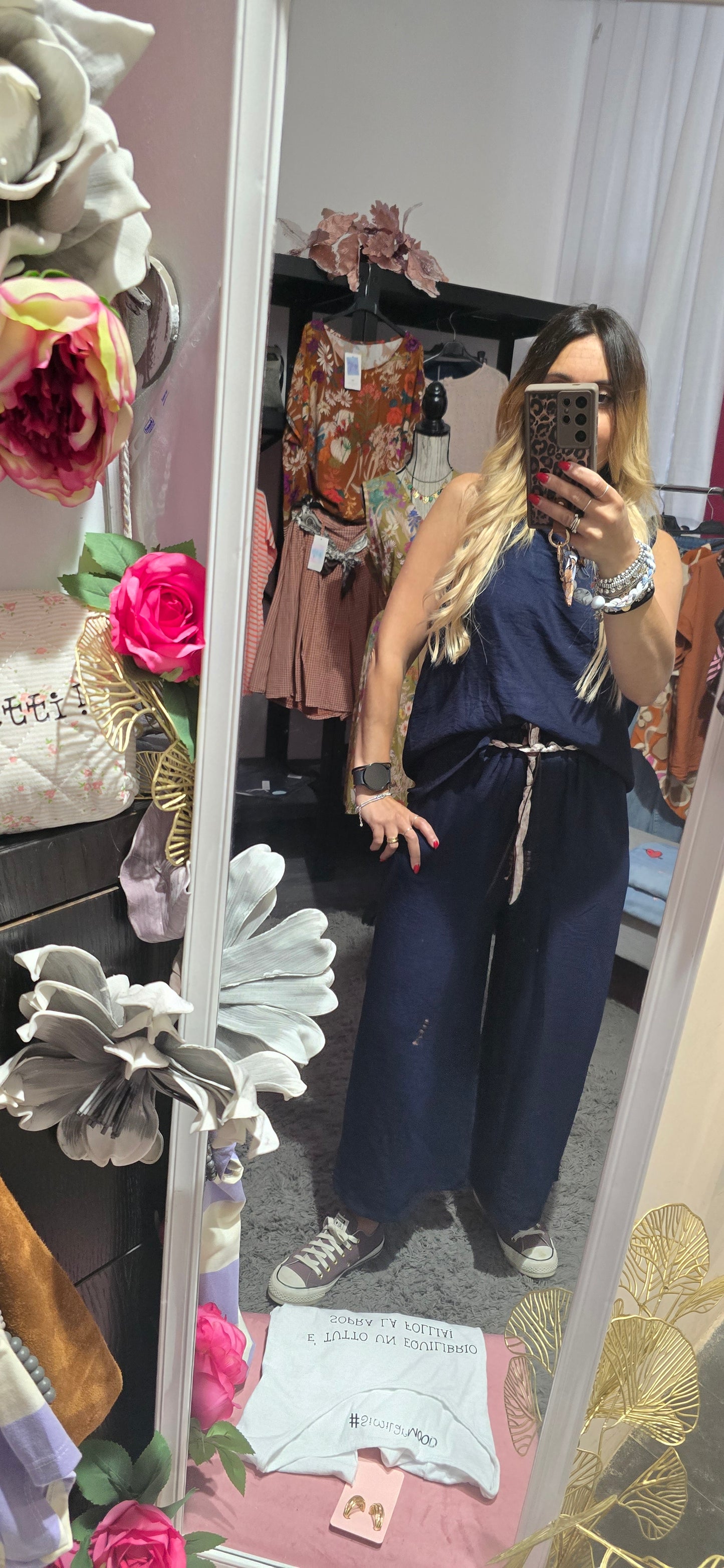 Completo viscosa blu