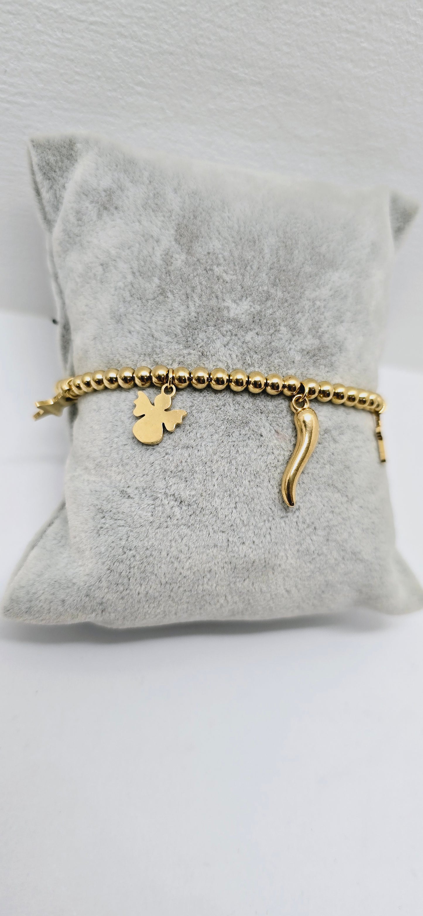 Bracciale charms acciaio oro