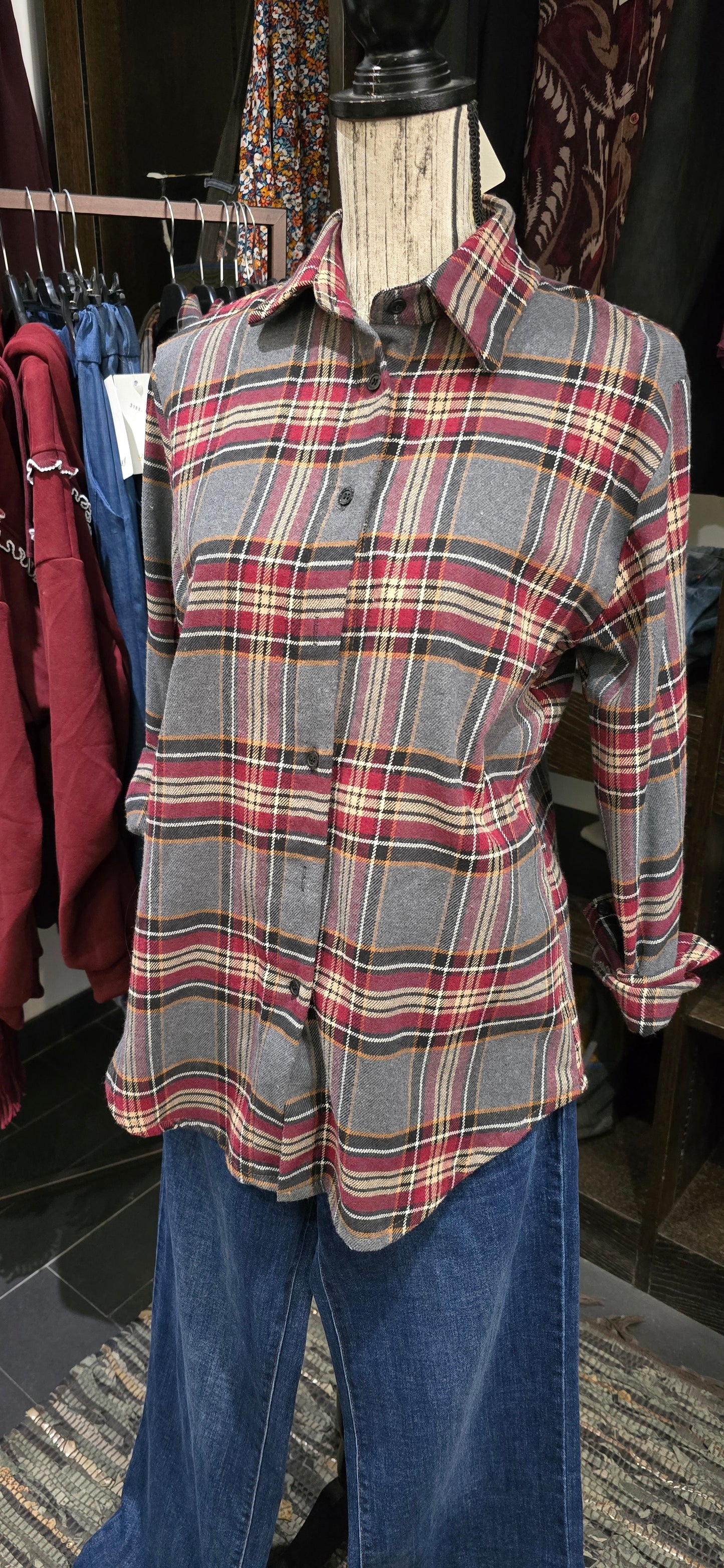 Camicia quadri grigia