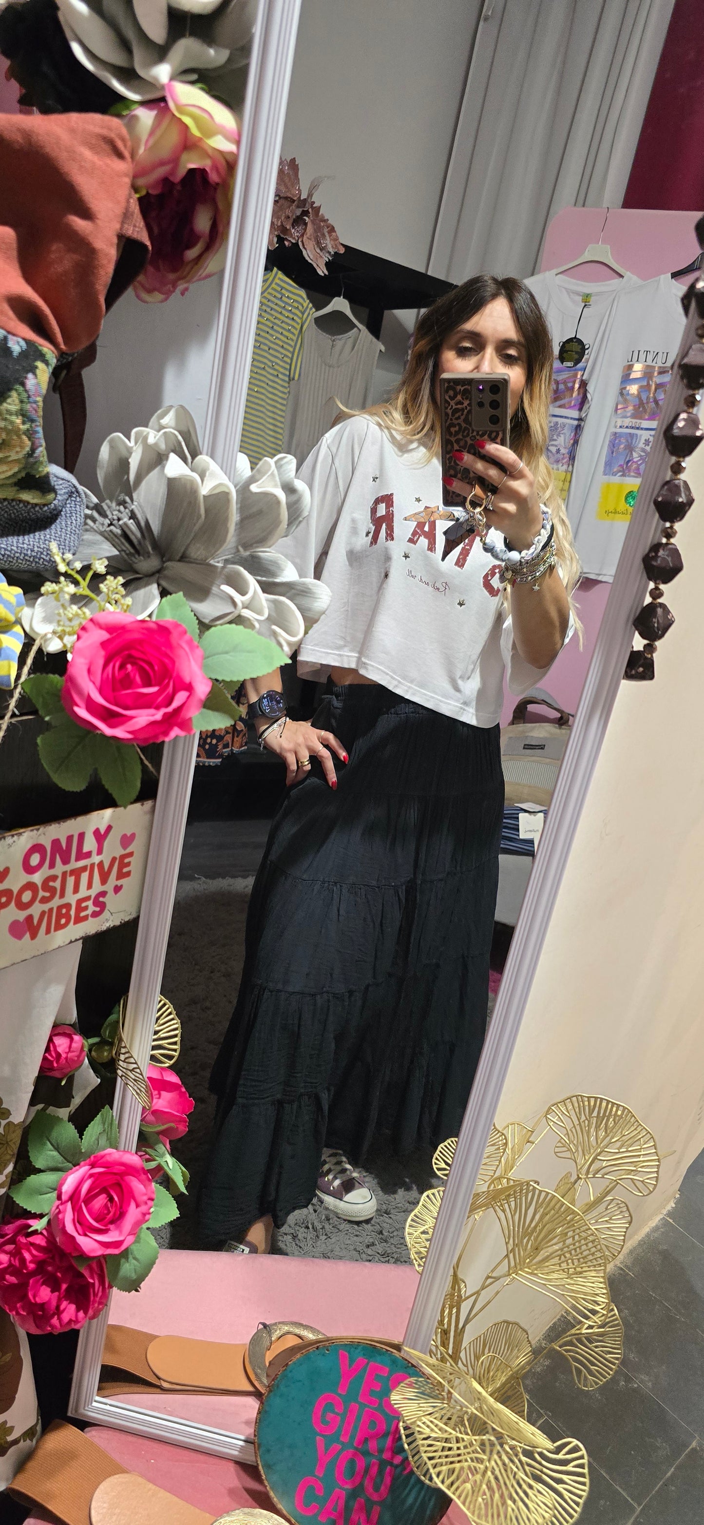 T shirt crop STAR